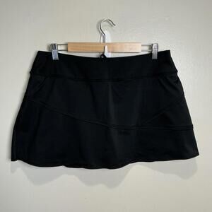 Athleta‎ Ace Tennis Skort Size Large Black 13' Golf Athleisure